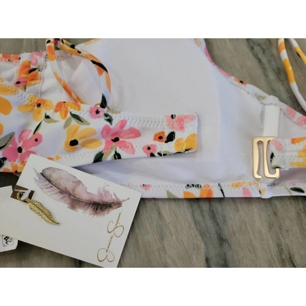 Jessica Simpson Floral Bikini Top Small
